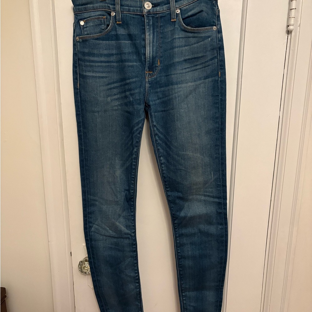 Hudson Jeans Indigo Skinny Jeans with Faded Wash